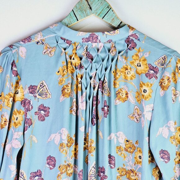 Free People Pebble Crepe Tunic Flowy Oversize Hippie Boho Floral Top, Size XS - Picture 8 of 12